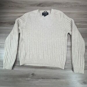 Abercrombie Fitch Men's Ribbed knit‎ V Neck muscle Sweater XL Lambswool Acrylic
